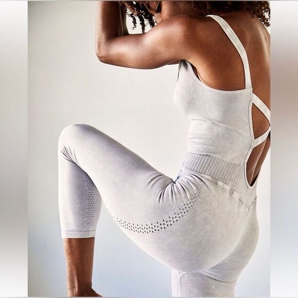 Free People Movement Good Karma Onesie in Iced Gray Size X/L NEW RARE - Picture 6 of 12